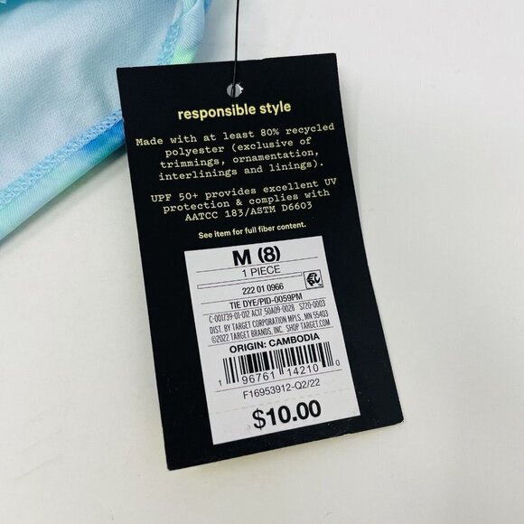 Art Class Girls Size Medium 8 Tie-Dye Bikini Swimsuit Bottoms in Green/Blue 1869 - Picture 5 of 7